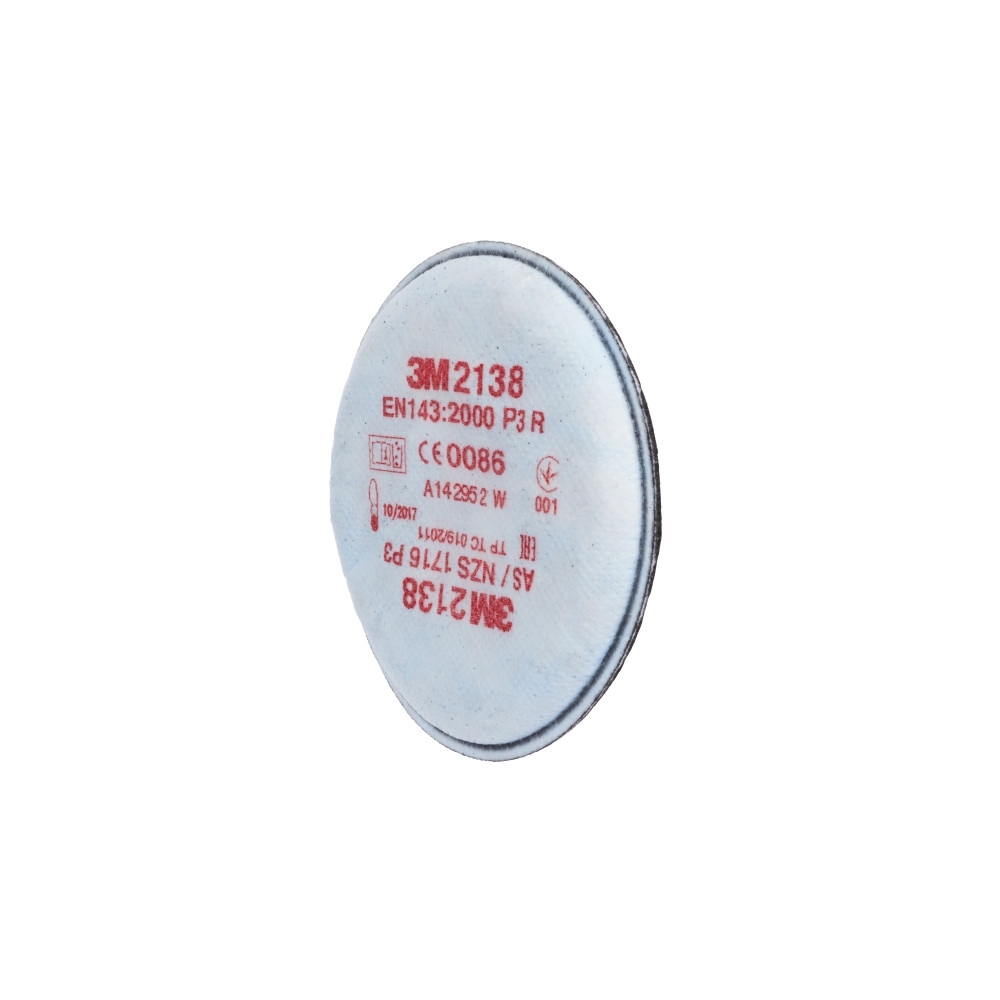 Filtro antiparticolato 3M, P3, 2138, con attacco a baionetta e carboni attivi, guscio morbido, serie 2000