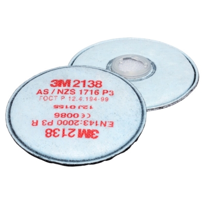 Filtro antiparticolato 3M, P3, 2138, con attacco a baionetta e carboni attivi, guscio morbido, serie 2000
