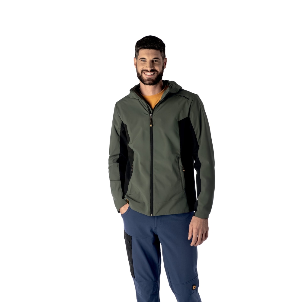 Giacca Primaloft Trento D-Force, verde/nero, 100% poliestere waterproof foderato.