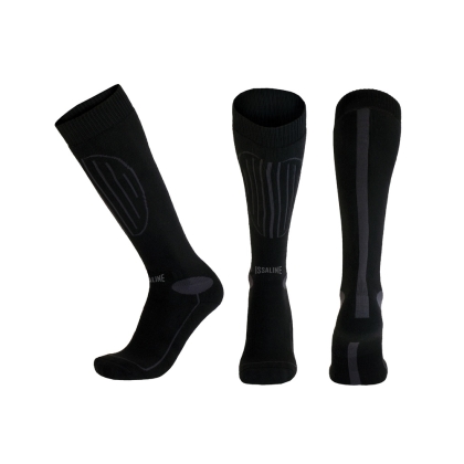 Calzini Issaline Biathlon invernali alti, colore nero,100% Tactel antibatterico.