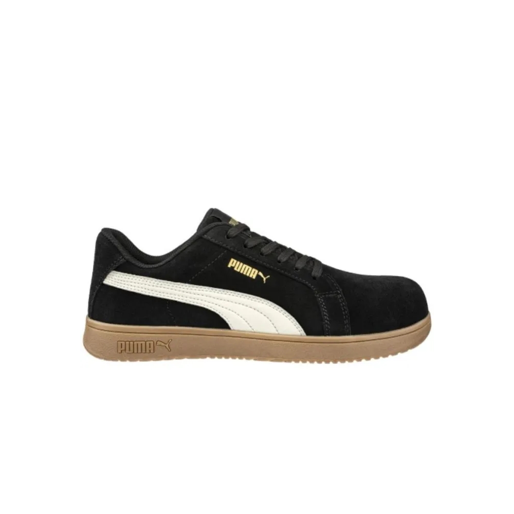 Puma Iconic Blk/Gum Low, colore: nero, suola in gomma, puntale in fibra di vetro  antiperforazione FAP® Lite.