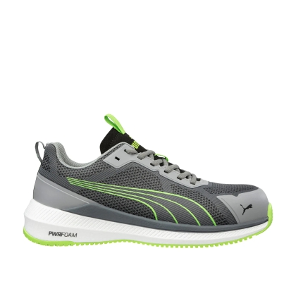 Scarpe antinfortunistiche Slide Grey/Green Puma,  materiale sintetico.
