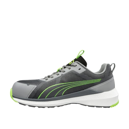 Scarpe antinfortunistiche Slide Grey/Green Puma,  materiale sintetico.