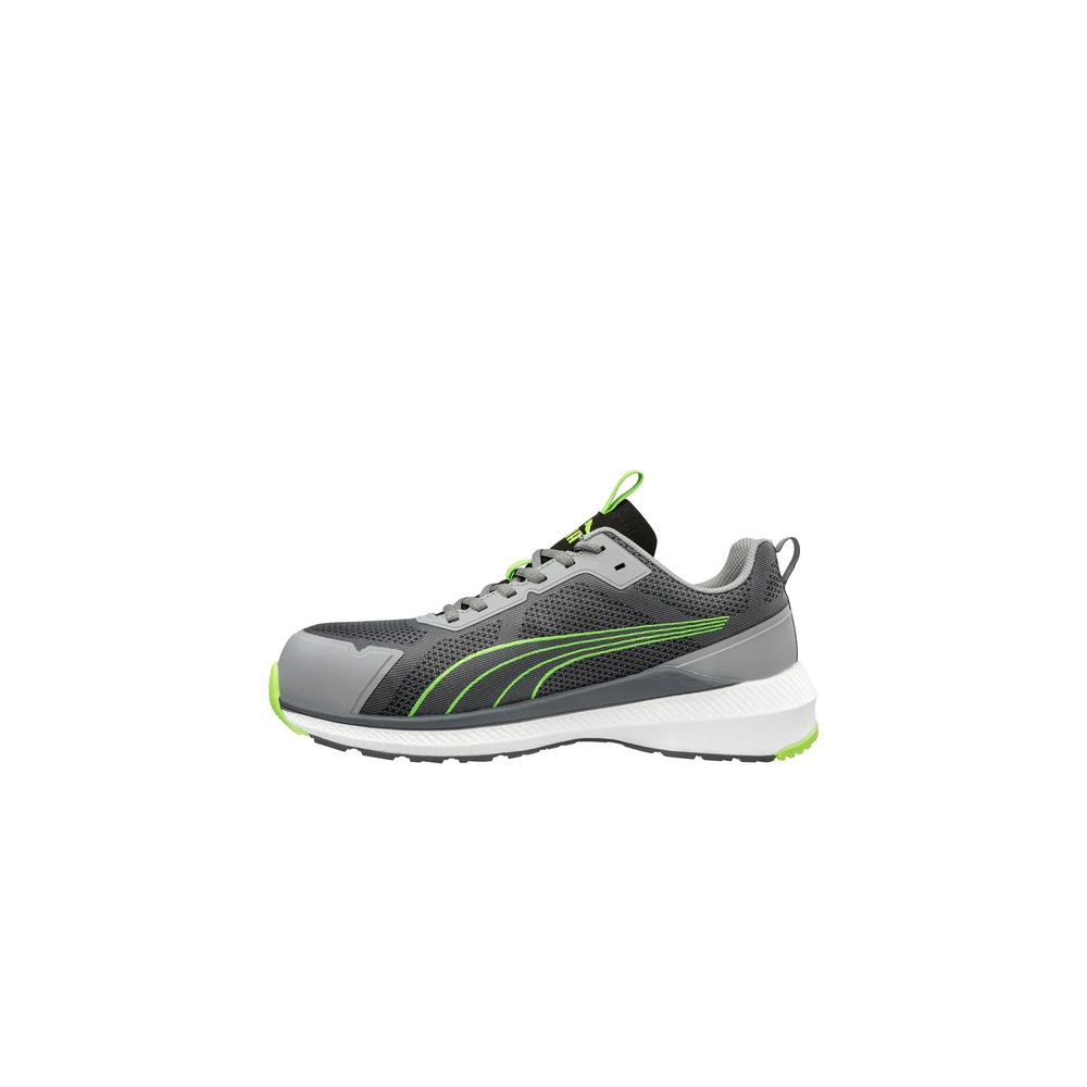 Scarpe antinfortunistiche Slide Grey/Green Puma,  materiale sintetico.
