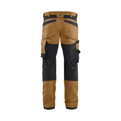 Pantalone artigiano stretch Blaklader, marrone/nero, 63% poliestere, 33% cotone e 4% elastolefina, 260 g/m².