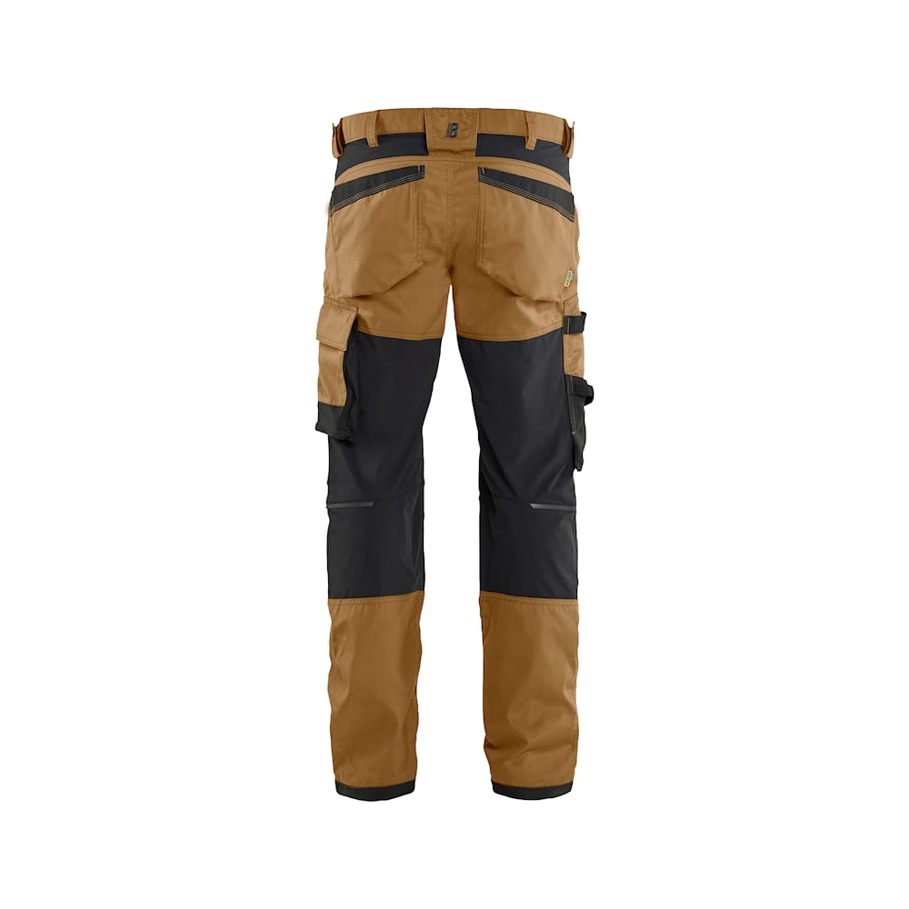 Pantalone artigiano stretch Blaklader, marrone/nero, 63% poliestere, 33% cotone e 4% elastolefina, 260 g/m².