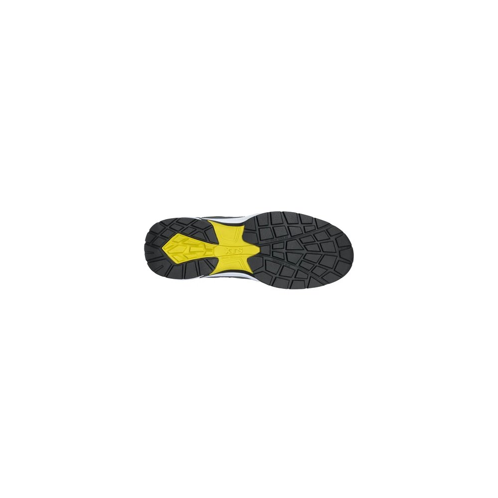 Scarpe Albatros Ultratrail Grey Low, grigie e gialle, con tomaia in pelle e inserti tessili resistenti all'abrasione.