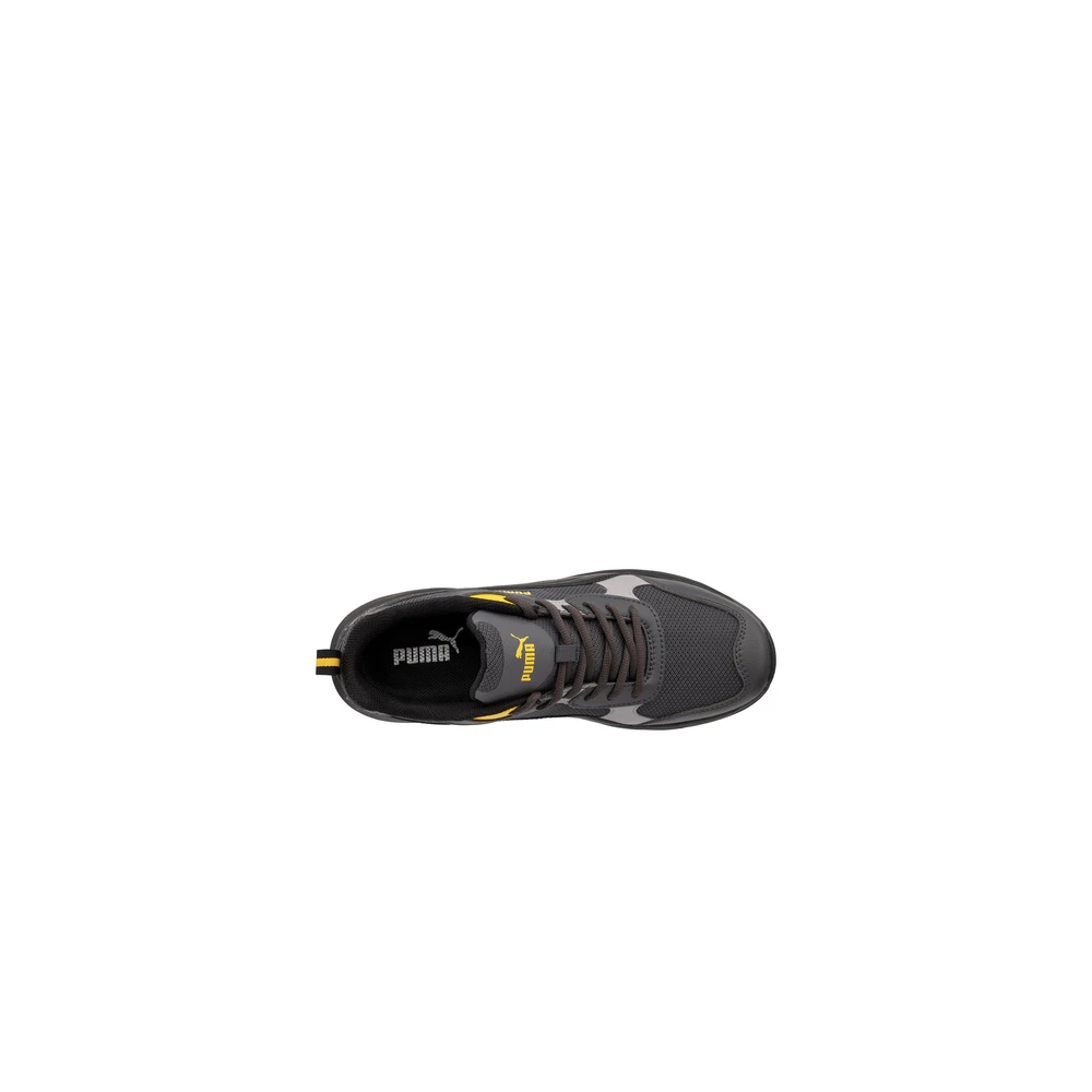 Scarpe antinfortunistiche Puma Safety Shift Low Grey/Yellow con tomaia in materiale sintetico resistente.