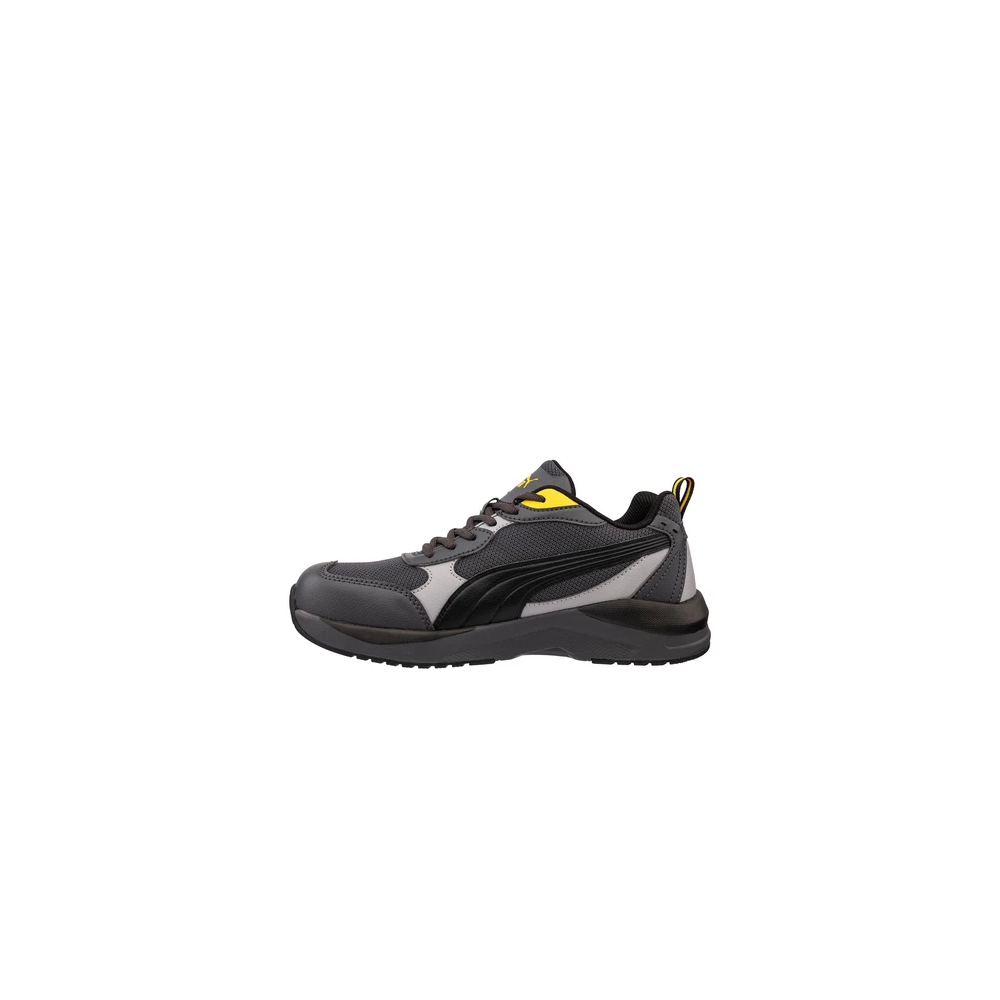 Scarpe antinfortunistiche Puma Safety Shift Low Grey/Yellow con tomaia in materiale sintetico resistente.