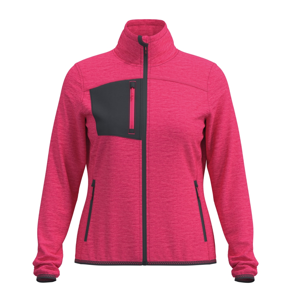 Pile tecnico leggero e traspirante, 95%poliestere 5%elastan, slim fit, rosa.