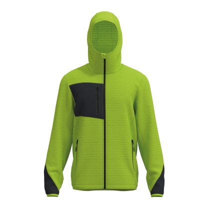 Pile JRC Cavalese Man,57% poliestere riclicato, 34% poliestere, 9% elastan, verde lime.