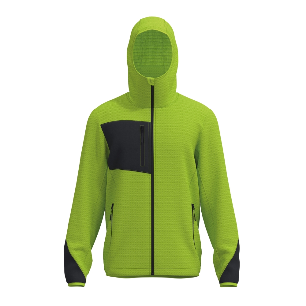 Pile JRC Cavalese Man,57% poliestere riclicato, 34% poliestere, 9% elastan, verde lime.