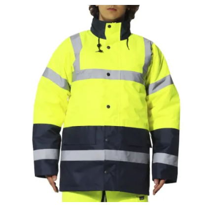 Parka bicolore Issaline Tessino HiVi 04641, giallo av blu.