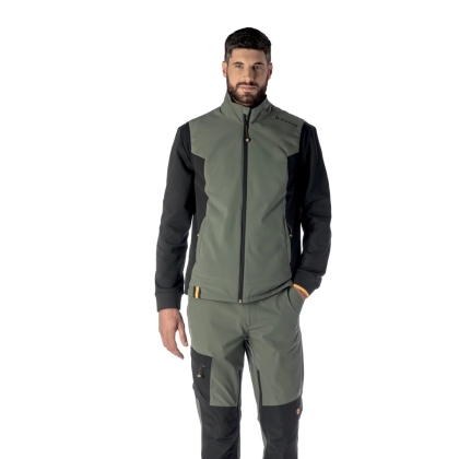 Gilet D-Force Udine C001, verde/nero, 100% poliestere waterproof foderato.