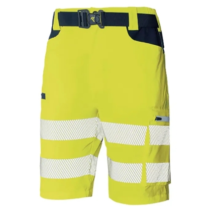 Bermuda Issaline HiVi 8454B, 95% poliestere, 5% spandex. Giallo alta visibilità