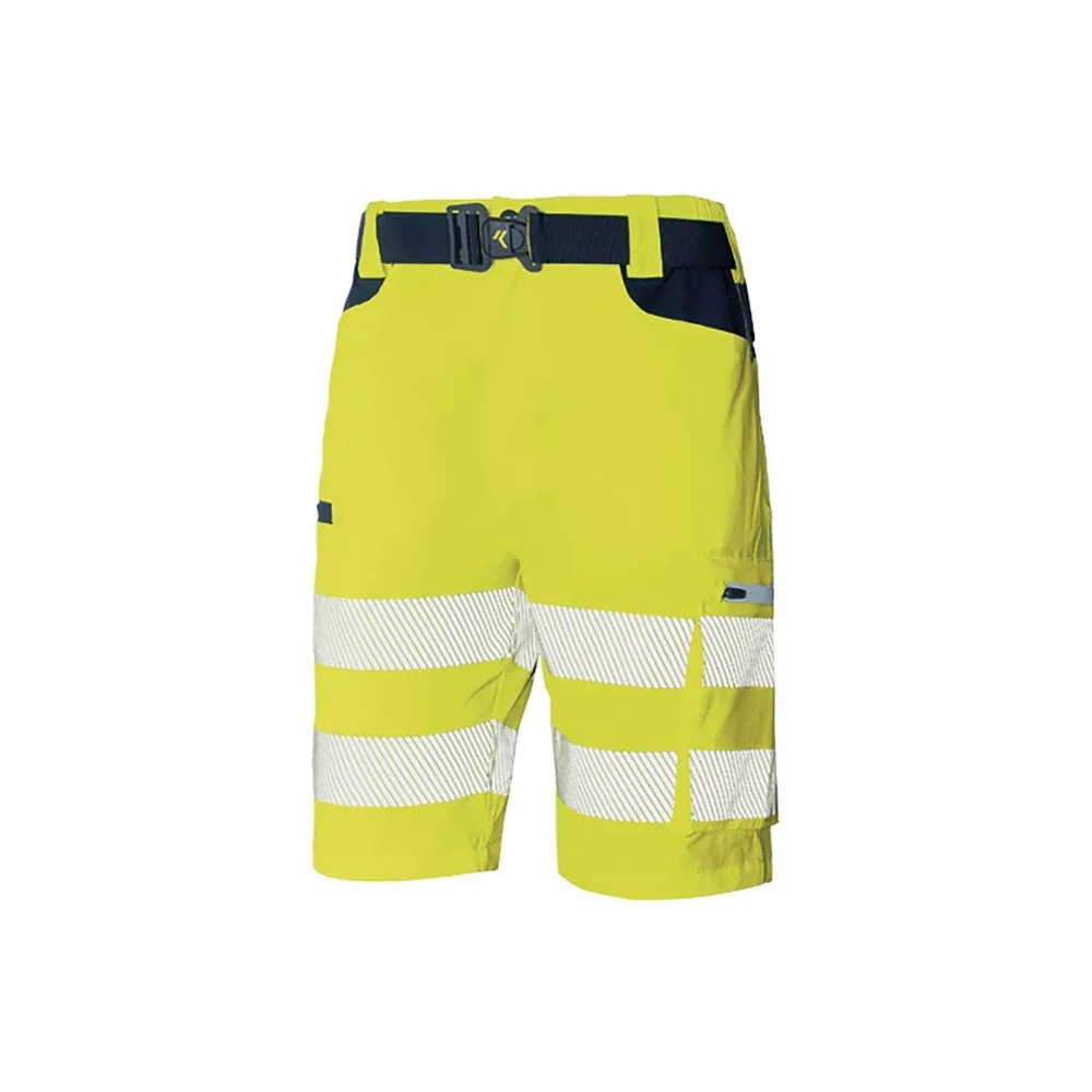 Bermuda Issaline HiVi 8454B, 95% poliestere, 5% spandex. Giallo alta visibilità