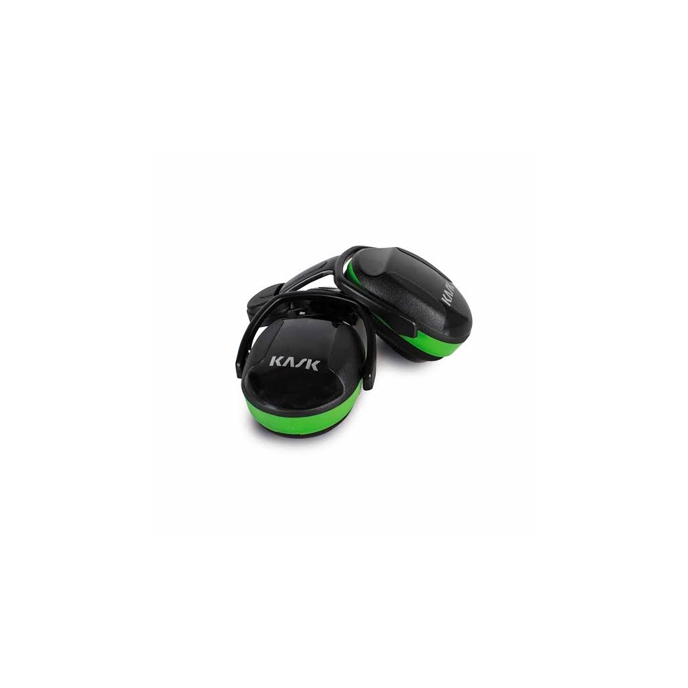 Cuffie antirumore SC1 Kask , nero/verde , abs termoplastico, fodera in schiuma e poliestere.