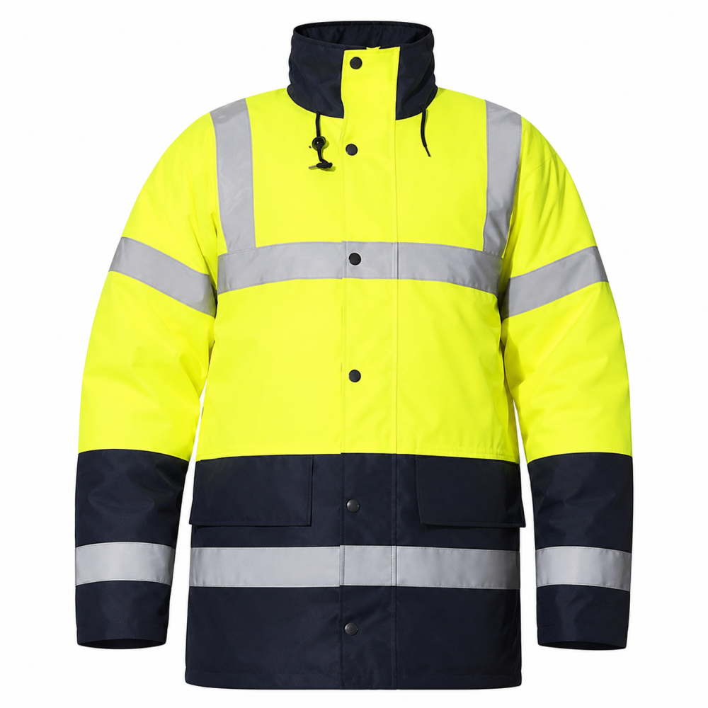 Parka bicolore Issaline Tessino HiVi 04641, giallo av blu.