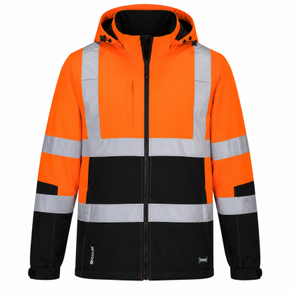 Giacca Issa Lavoris HiVi 04525 a 3 strati twill 100% poliestere, arancione.