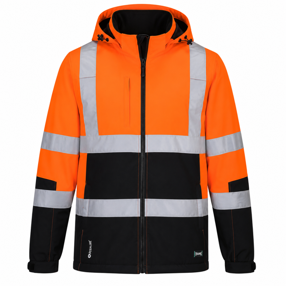 Giacca Issa Lavoris HiVi 04525 a 3 strati twill 100% poliestere, arancione.