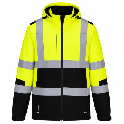 Giacca Issa Lavoris HiVi 04525 a 3 strati twill 100% poliestere, Giallo alta visibiltà