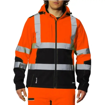 Giacca Issa Lavoris HiVi 04525 a 3 strati twill 100% poliestere, arancione.