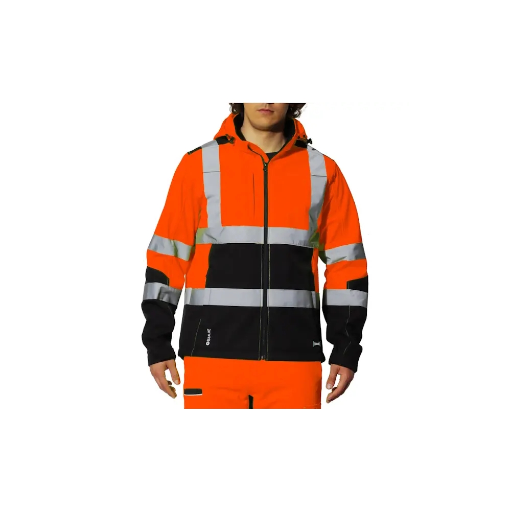 Giacca Issa Lavoris HiVi 04525 a 3 strati twill 100% poliestere, arancione.