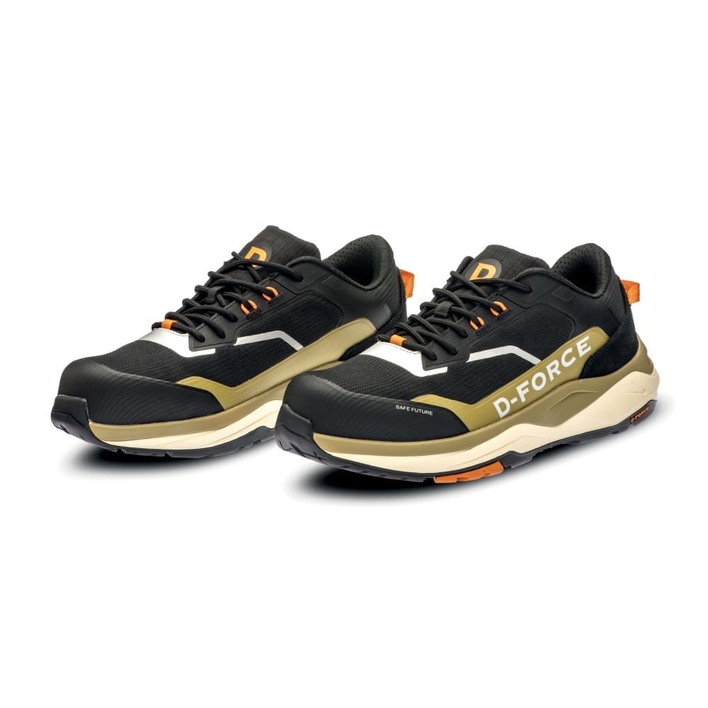 Scarpe antinfortunistiche D-Force Mantova Drive,  tomaia 100% poliestere con inserti in poliammide ed ecopelle.
