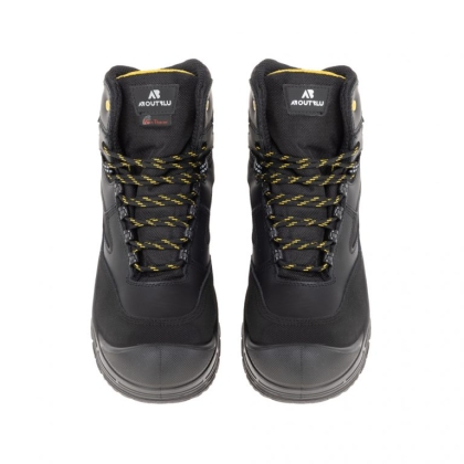 Scarpe antinfortunistiche AboutBlu Rossini, pelle pieno fiore, nere. S3S WR CI HI HRO SRC DGUV