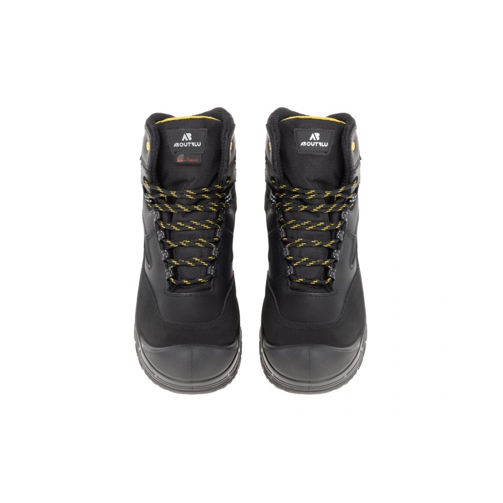 Scarpe antinfortunistiche AboutBlu Rossini, pelle pieno fiore, nere. S3S WR CI HI HRO SRC DGUV