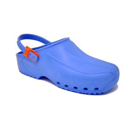 Zoccoli XBlue Light, nero, dotato di foro di aerazione, anatomico, antiscivolo e antistatico. azzurro