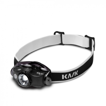 Lampada frontale LED compatta 400 lumen, per uso con batterie ricaricabili.