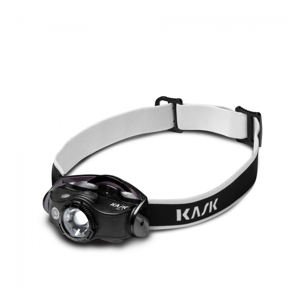 Lampada frontale LED compatta 400 lumen, per uso con batterie ricaricabili.