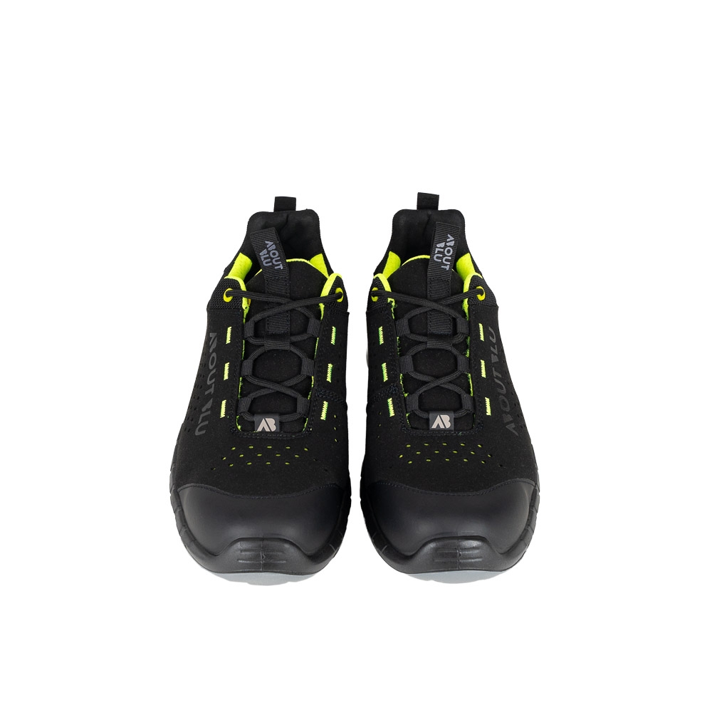 Scarpe da lavoro AboutBlu Active Low. Calzatura bassa, S1PS, microfibra scamosciata. colore nero e giallo fluo interno