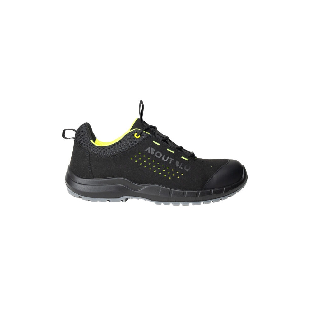 Scarpe da lavoro AboutBlu Active Low. Calzatura bassa, S1PS, microfibra scamosciata. colore nero e giallo fluo interno