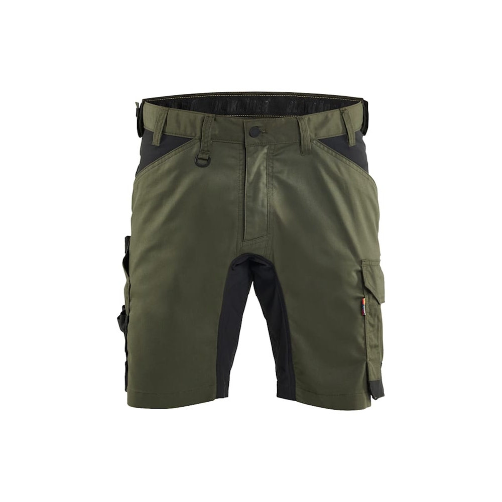 Bermuda Blaklader Artigiano Stretch 1751, 63% poliestere, 33% cotone, 4% elastolefina, twill 2/1, stretch, 260 g/m². verde