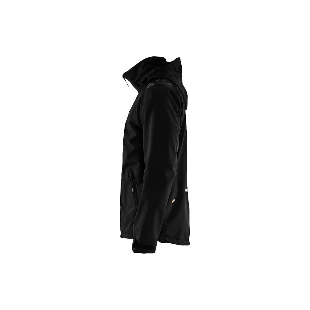 Giacca, Blaklader, Softshell, 4749, colore nero, Softshell, tessuto stretch impermeabile e antivento, con cappuccio
