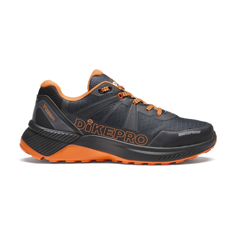 Scarpe antinfortunistiche Dike Olympic Overtime X-Pro III, nere arancioni , S3L ESD,  tomaia in engineered mesh.