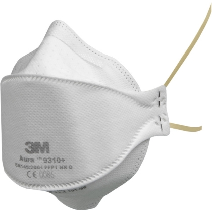 Respiratore 3M 9310+, antipolvere, senza valvola, bianca, non indossata, serie Aura