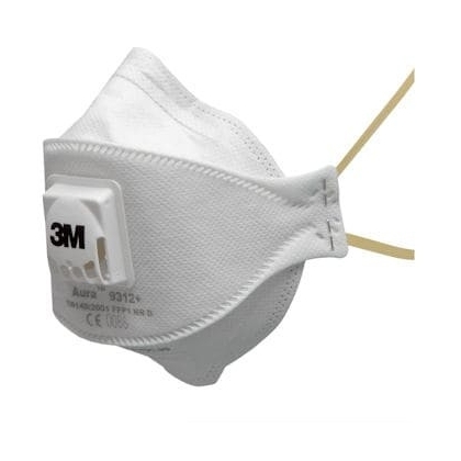 Respiratore 3M 9312+, antipolvere, con valvola, bianca, non indossata, serie Aure