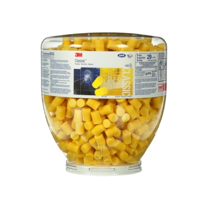 Inserti auricolari 3M, PD-01-001, colore giallo, inseriti nel boccione da ricarica One Touch