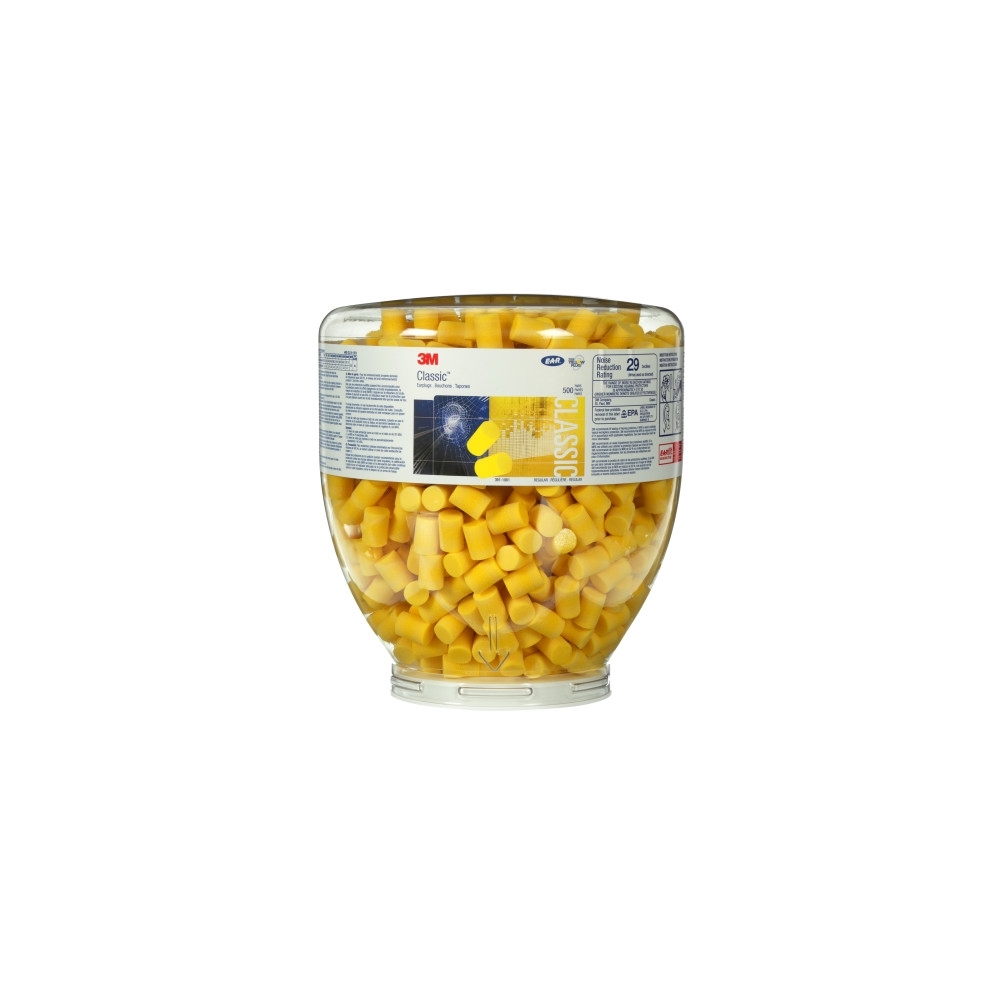 Inserti auricolari 3M, PD-01-001, colore giallo, inseriti nel boccione da ricarica One Touch