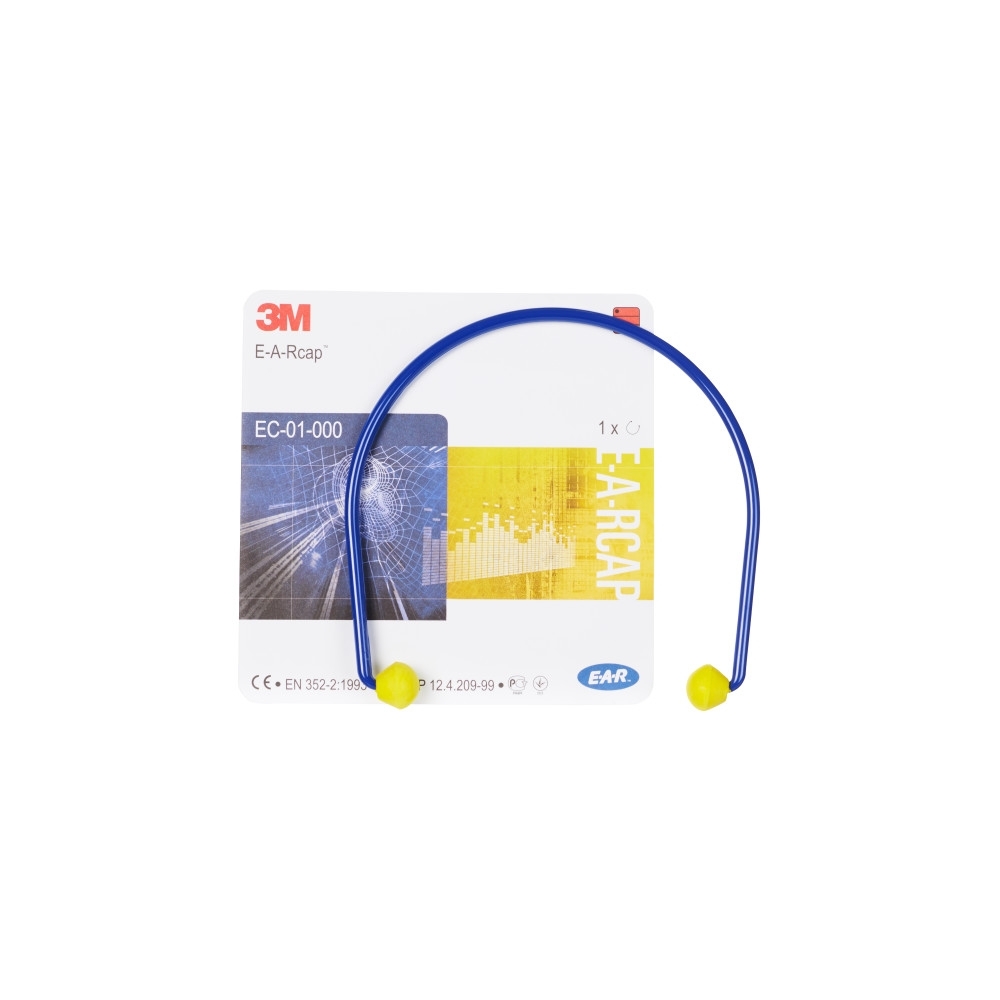 Inserti auricolari con archetto 3M, EC-01-000, auricolari gialli, archetto blu, con scatola