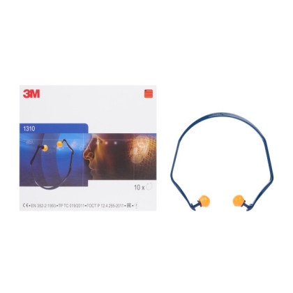 Inserti auricolari con archetto 3M, 1310, con auricolari arancioni e archetto blu scuro, con scatola