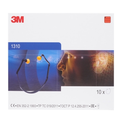 Inserti auricolari con archetto 3M, 1310, con auricolari arancioni e archetto blu scuro, con scatola