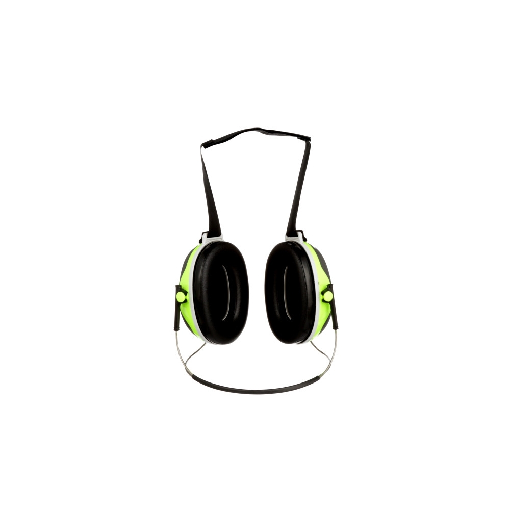 Cuffie auricolari 3M, X4B, PELTOR, colore nero con inseri verde fluo, cuffie da bardatura nucale