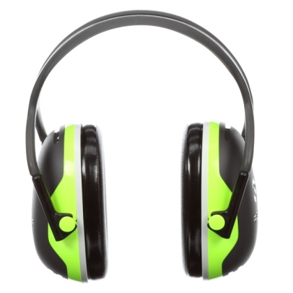 Cuffie auricolari 3M, X4A, PELTOR, colore nero con inserti verde fluo, cuffie da bardatura temporale