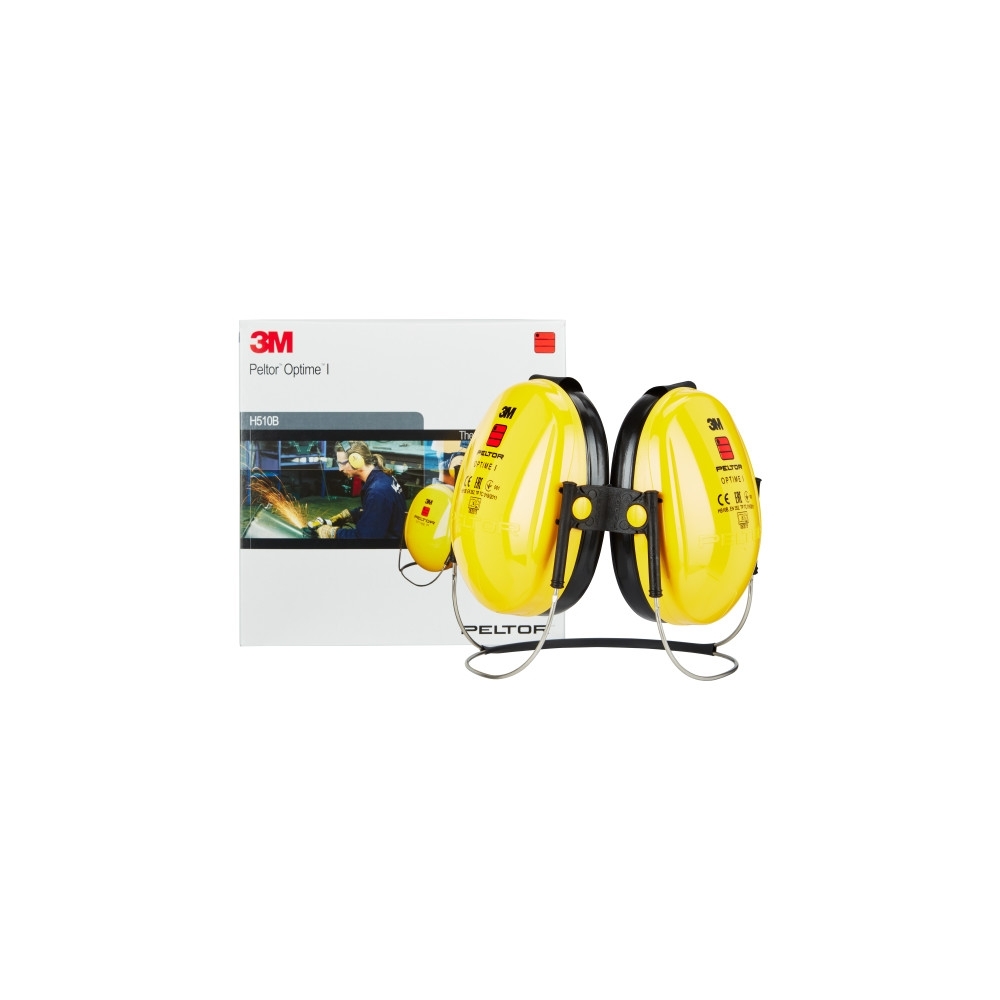 Cuffie auricolari 3M, H510B-403-GU, PELTOR, colore giallo, cuffie per bardatura nucale, con scatola