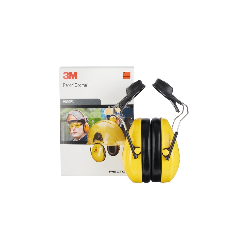 Cuffie auricolari 3M, H510P3E-405-GU, PELTOR, colore giallo, cuffie per attacco per elmetto, non indossate, con scatola