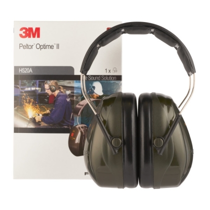 Cuffie auricolari 3M, H520A-407-GQ, PELTOR, colore nero, cuffie da bardatura temporale, con scatola